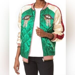 Scotch and Soda Maison Unique Reversible Satin Bomber Jacket
